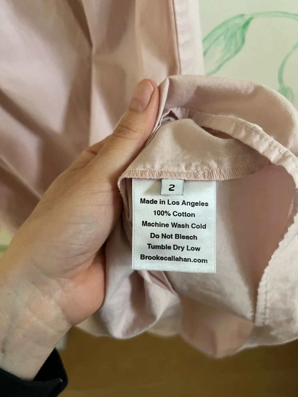 Brooke Callahan Blush Pink cotton dress with Pink Straps - Picture 4 of 5